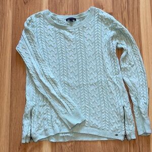 American Eagle pale blue cable knit sweater